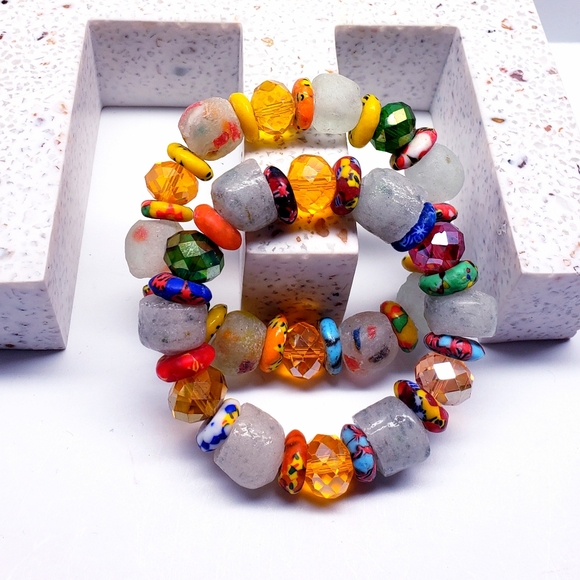 Handmade Beaded African Bracelet, Unisex #4 (2 pieces) - Picture 3 of 5